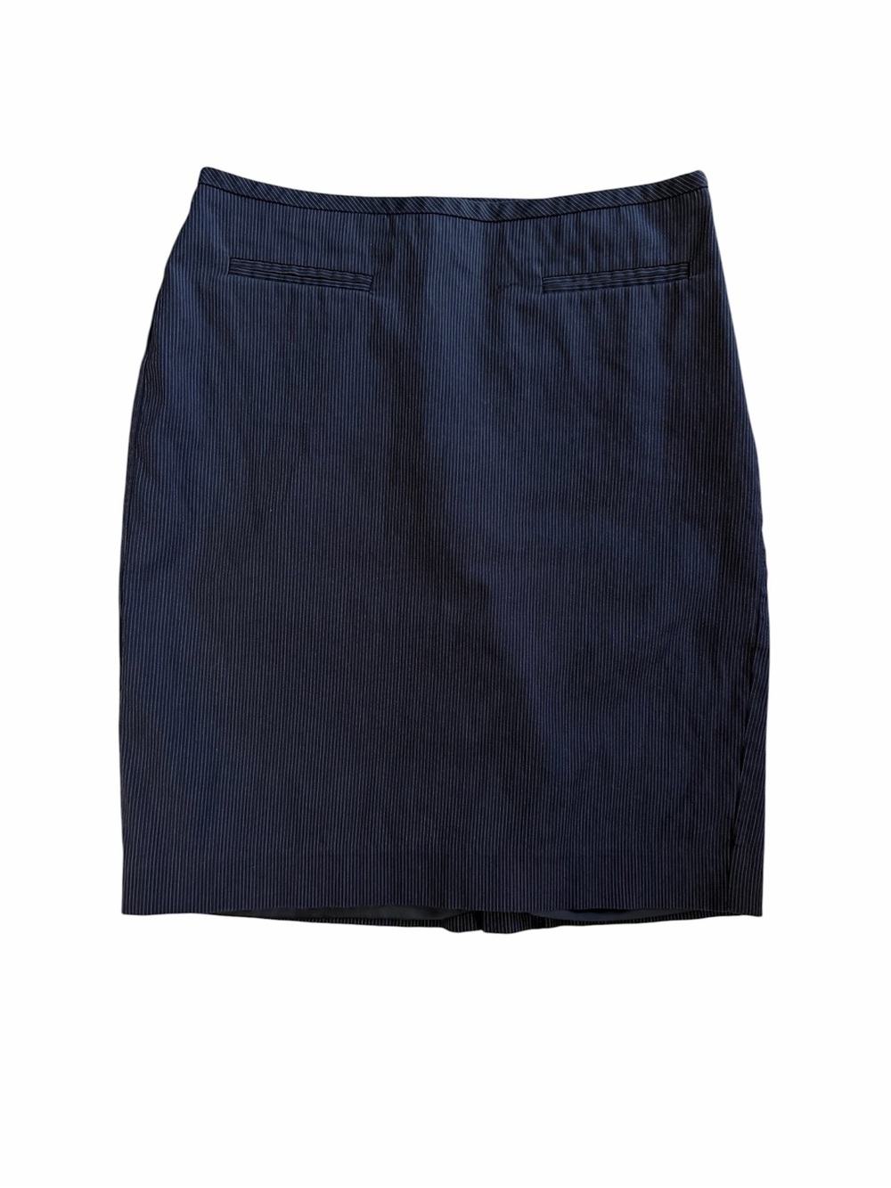 Ann Taylor Navy Pinstripe Pencil Skirt